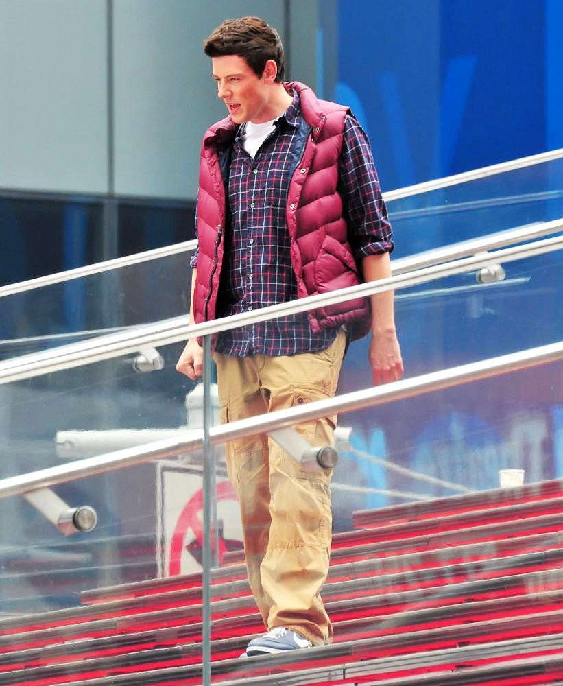 Cory Monteith;<br>On The Set of 'Glee'