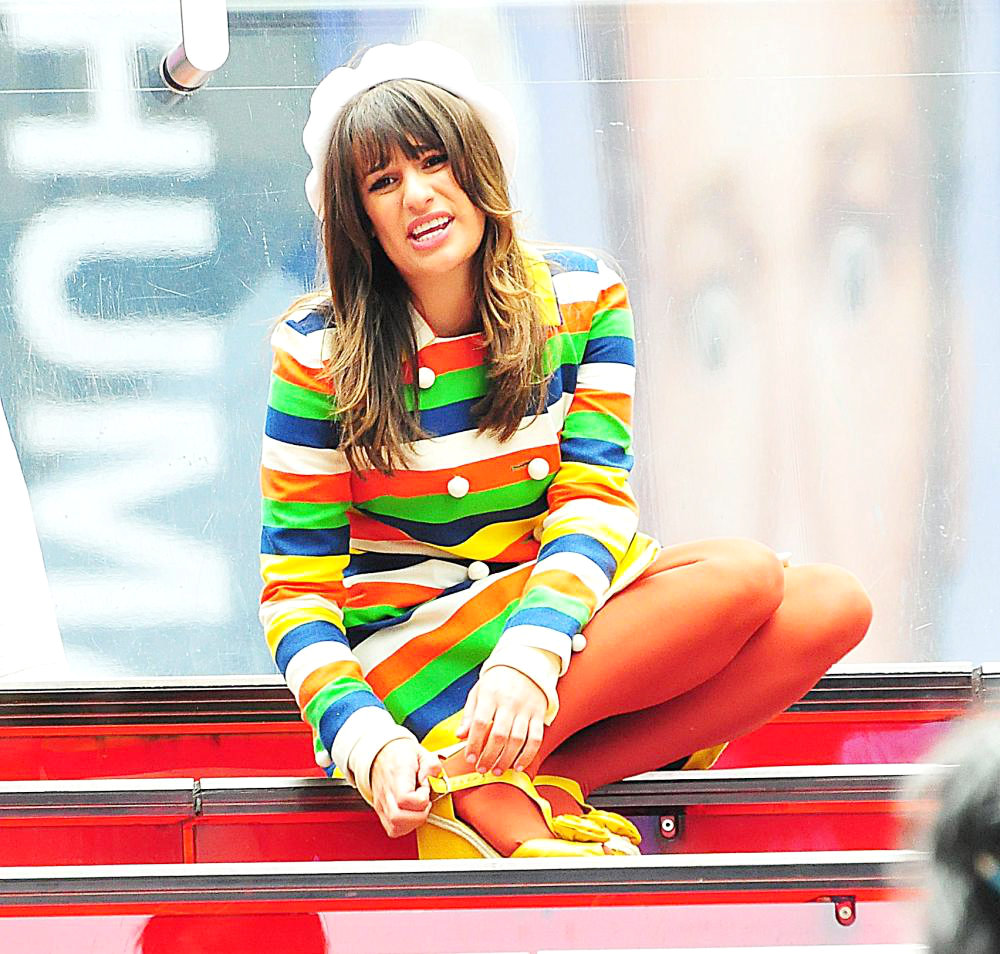 Lea Michele;<br>On The Set of 'Glee'