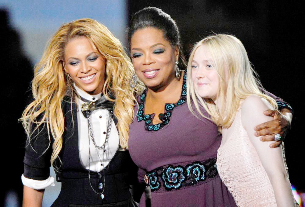 Beyonce Knowles;Oprah Winfrey;Dakota Fanning;<br>Beyonce Knowles, Oprah Winfrey and Dakota Fanning During Surprise Oprah A Farewell Spectacular