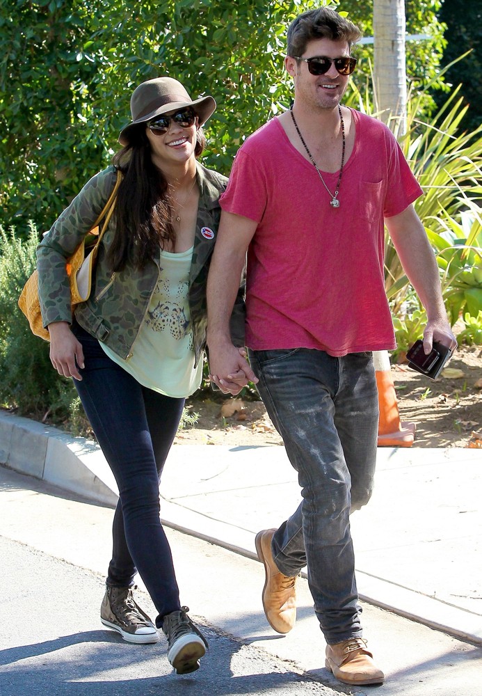Paula Patton;Robin Thicke;<br>Robin Thicke and Paula Patton Seen Out and About After Voting for The US Presidential Election