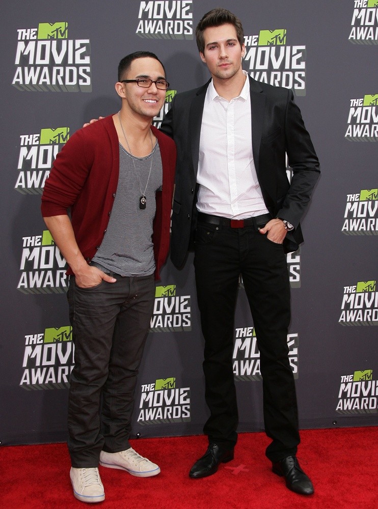 Carlos Pena Jr.;James Maslow;Big Time Rush;<br>2013 MTV Movie Awards - Arrivals