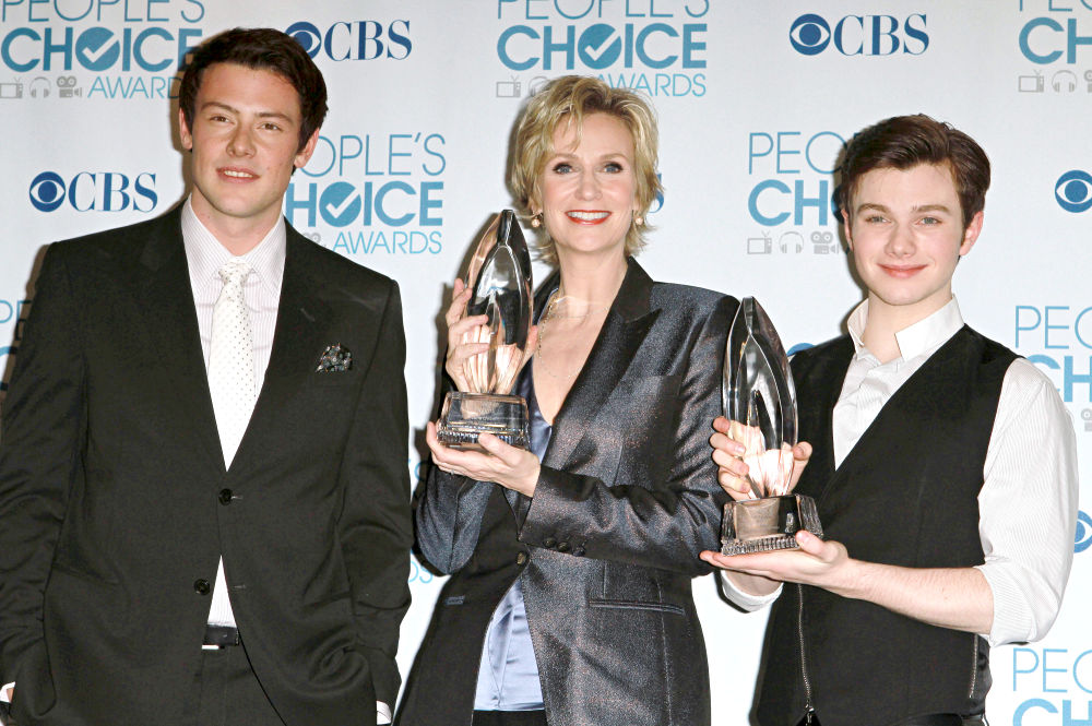 Cory Monteith;Jane Lynch;Chris Colfer;<br>2011 People's Choice Awards - Press Room