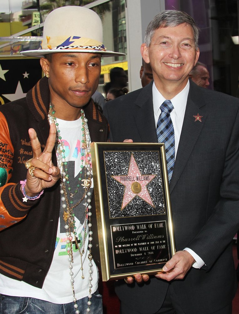 Pharrell Williams;Leron Gubler;<br>Pharrell Williams Honored with A Star on The Hollywood Walk of Fame