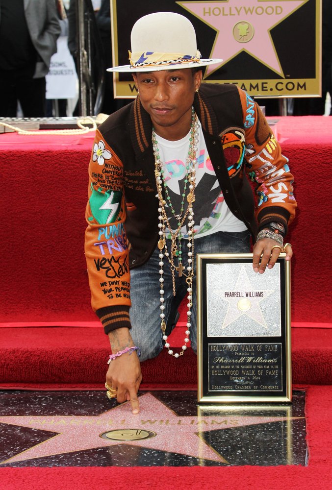 Pharrell Williams;<br>Pharrell Williams Honored with A Star on The Hollywood Walk of Fame