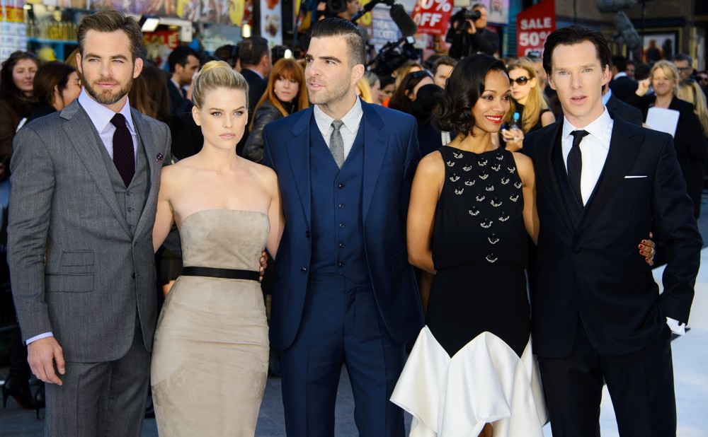 Chris Pine;Alice Eve;Zachary Quinto;Zoe Saldana;Benedict Cumberbatch;<br>U.K. Premiere of Star Trek Into Darkness - Arrivals