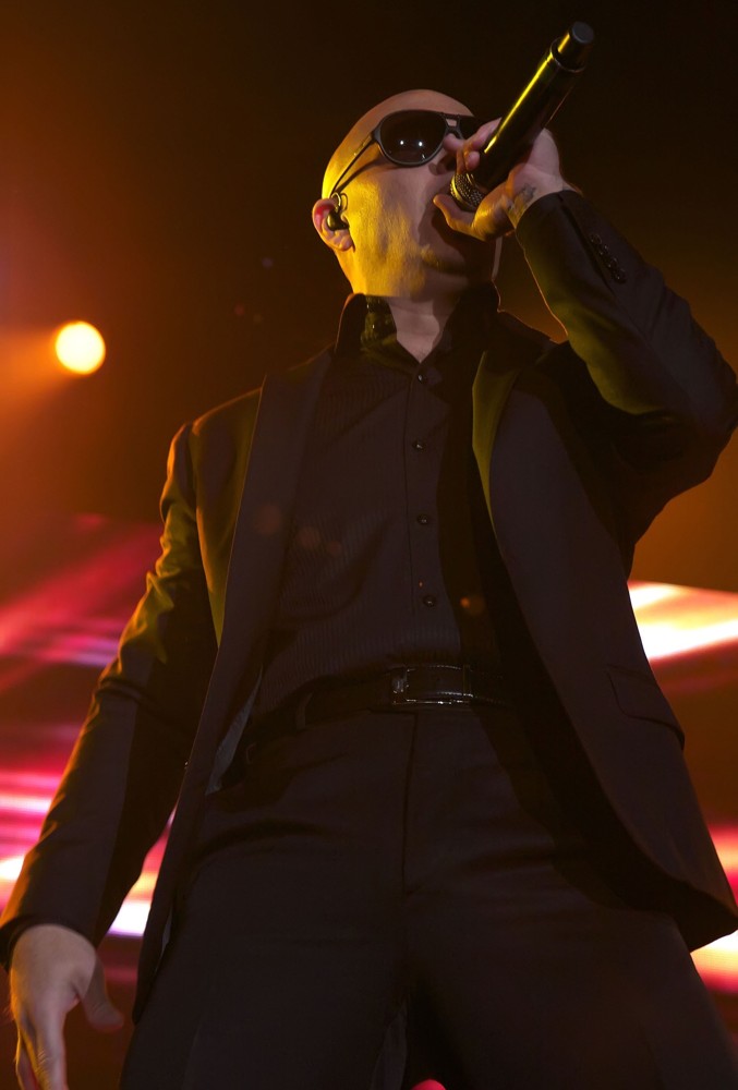 Pitbull;<br>Pitbull Performing on Stage at The Ricoh Coliseum