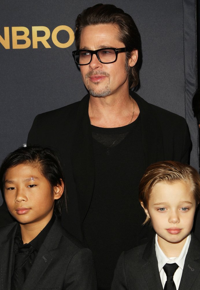 Pax Jolie-Pitt;Brad Pitt;Shiloh Jolie-Pitt;<br>Los Angeles Premiere of Unbroken - Red Carpet Arrivals