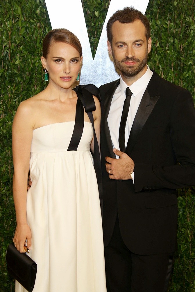 Natalie Portman;Benjamin Millepied;<br>2013 Vanity Fair Oscar Party - Arrivals