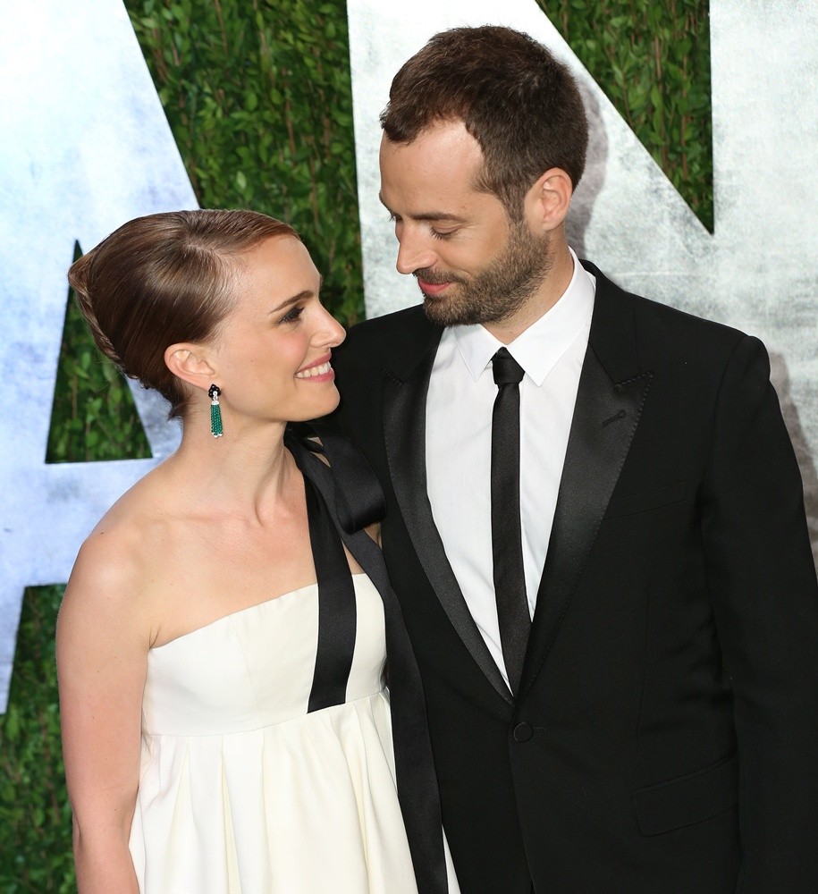 Natalie Portman;Benjamin Millepied;<br>2013 Vanity Fair Oscar Party - Arrivals