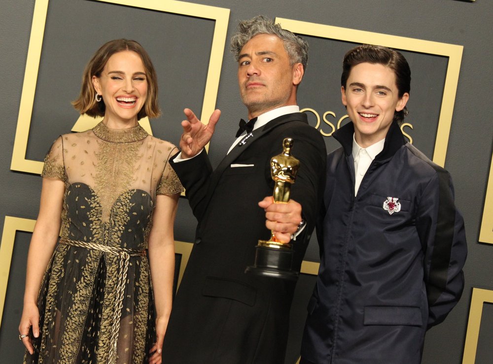 Natalie Portman;Taika Waititi;Timothee Chalamet;<br>92nd Academy Awards - Press Room