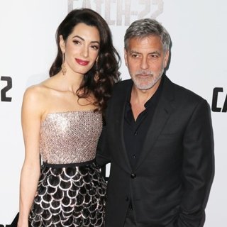 Amal Alamuddin, George Clooney in The UK Premiere of Catch-22 - Arrivals