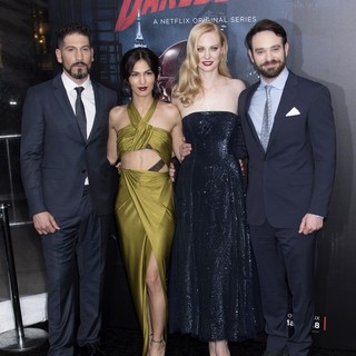 Jon Bernthal, Elodie Yung, Deborah Ann Woll, Charlie Cox in Daredevil Season 2 Premiere
