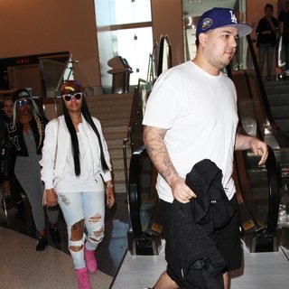 Blac Chyna, Rob Kardashian in Rob Kardashian and Blac Chyna Arrive at Los Angeles International Airport