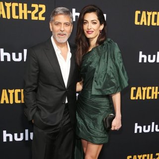 George Clooney, Amal Alamuddin in U.S. Premiere of Hulu's Catch-22