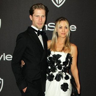 Karl Cook, Kaley Cuoco in InStyle Warner Bros Golden Globe After Party 2019