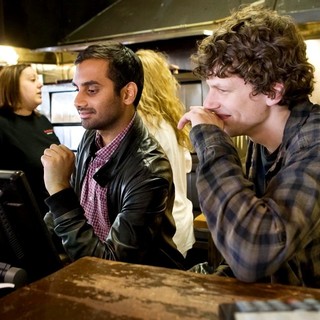 Jesse Eisenberg and Aziz Ansari Serve Pizza to Promote 30 Minutes or Less