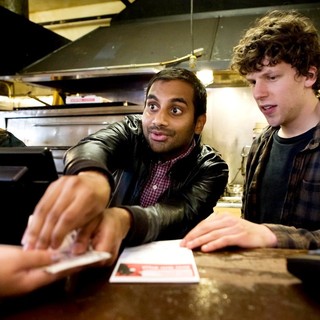 Jesse Eisenberg and Aziz Ansari Serve Pizza to Promote 30 Minutes or Less