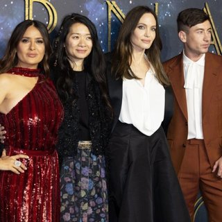 Salma Hayek, Chloe Zhao, Angelina Jolie, Barry Keoghan in Eternals UK Premiere - Red Carpet