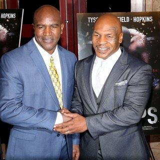 Evander Holyfield, Mike Tyson in New York Screening of Champs - Arrivals