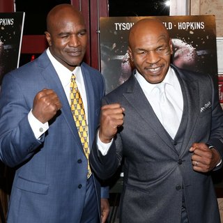 Evander Holyfield, Mike Tyson in New York Screening of Champs - Arrivals