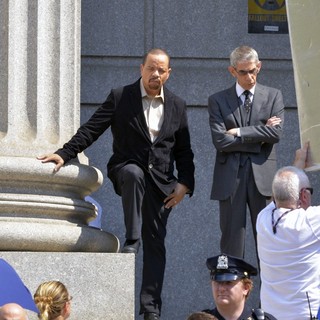 Filming on Location of TV Show Law and Order: Special Victims Unit Outside The Supreme Court