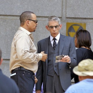 Filming on Location of TV Show Law and Order: Special Victims Unit Outside The Supreme Court