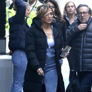 Jennifer Lopez on The Film Set of Hustlers