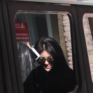 Kylie Jenner in Tyga and Kylie Jenner Spotted Leaving Separately from A Building