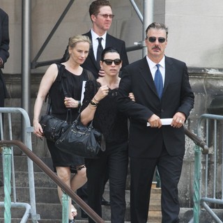 Julianna Margulies, Chris Noth in The Funeral Service for Actor James Gandolfini