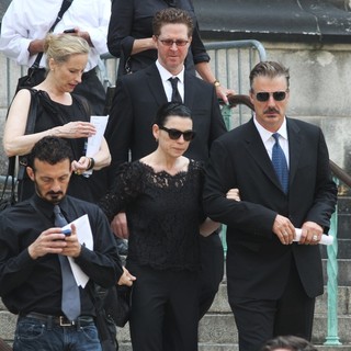 Julianna Margulies, Chris Noth in The Funeral Service for Actor James Gandolfini