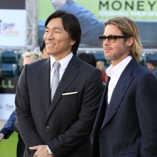 Hideki Matsui, Brad Pitt in Columbia Pictures Premiere of Moneyball