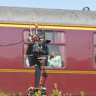 Nicole Kidman Filming A Train Scene from The Movie The Railway Man