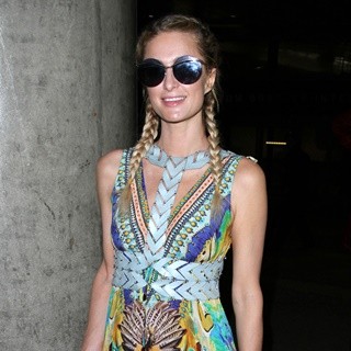 Paris Hilton Arriving Into Los Angeles International Airport