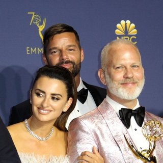Edgar Ramirez, Penelope Cruz, Ricky Martin, Ryan Murphy in 70th Emmy Awards - Press Room