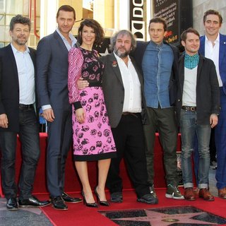 Andy Serkis, Richard Armitage, Evangeline Lilly, Peter Jackson, Orlando Bloom, Elijah Wood, Lee Pace in Peter Jackson Honored with A Star on The Hollywood Walk of Fame