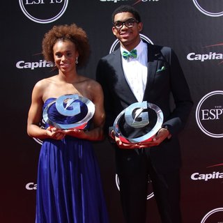 Brianna Turner, Karl-Anthony Towns in 2014 ESPYS Awards - Arrivals