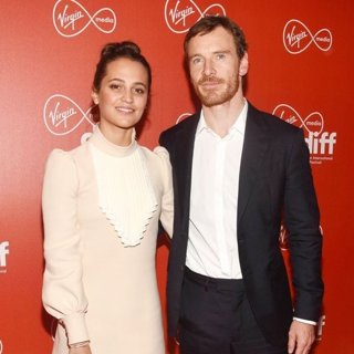 Alicia Vikander, Michael Fassbender in Calm with Horses Premiere