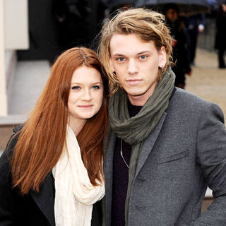 Bonnie Wright, Jamie Campbell Bower in London Fashion Week Autumn/Winter 2010 - Burberry Prorsum - Arrivals