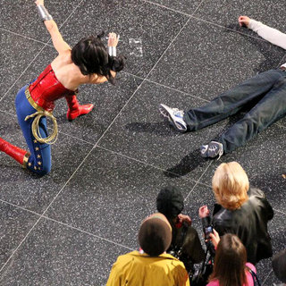 Adrianne Palicki Films A Scene for 'Wonder Woman' Where She Apprehends A Criminal