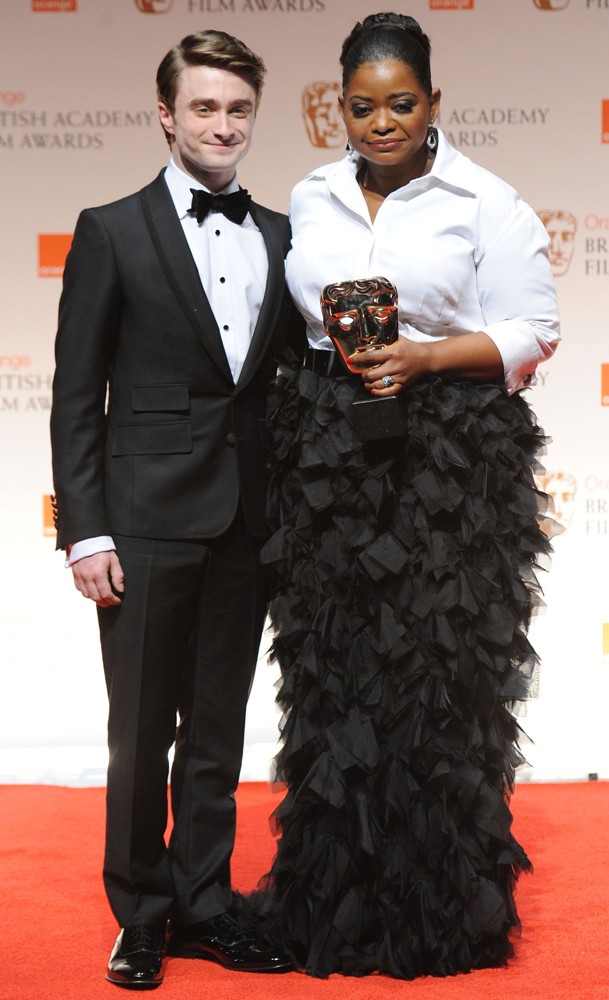 Daniel Radcliffe;Octavia Spencer;<br>Orange British Academy Film Awards 2012 - Press Room