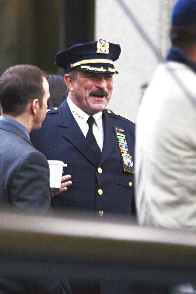 Tom Selleck;<br>On the set of 'Reagan's Law' filming the pilot episode