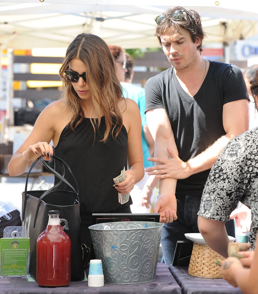 Nikki Reed and Ian Somerhalder at The Farmers Market