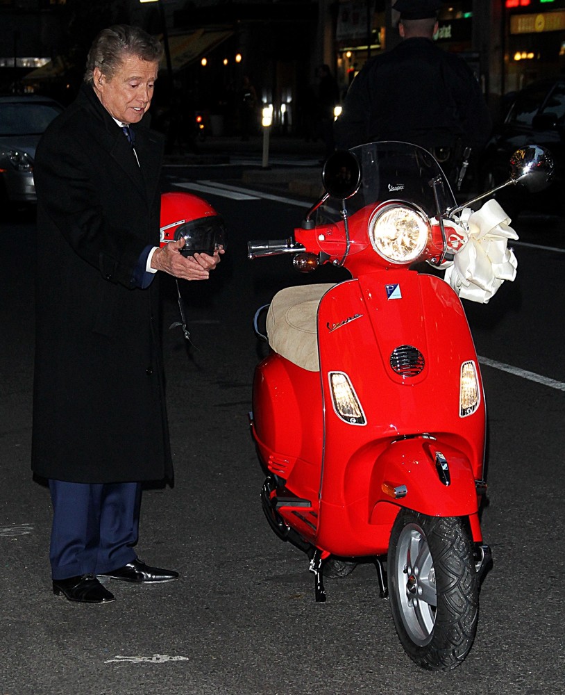 Regis Philbin;<br>Regis Philbin Is Given A Vespa Scooter by David Letterman - The Late Show with David Letterman