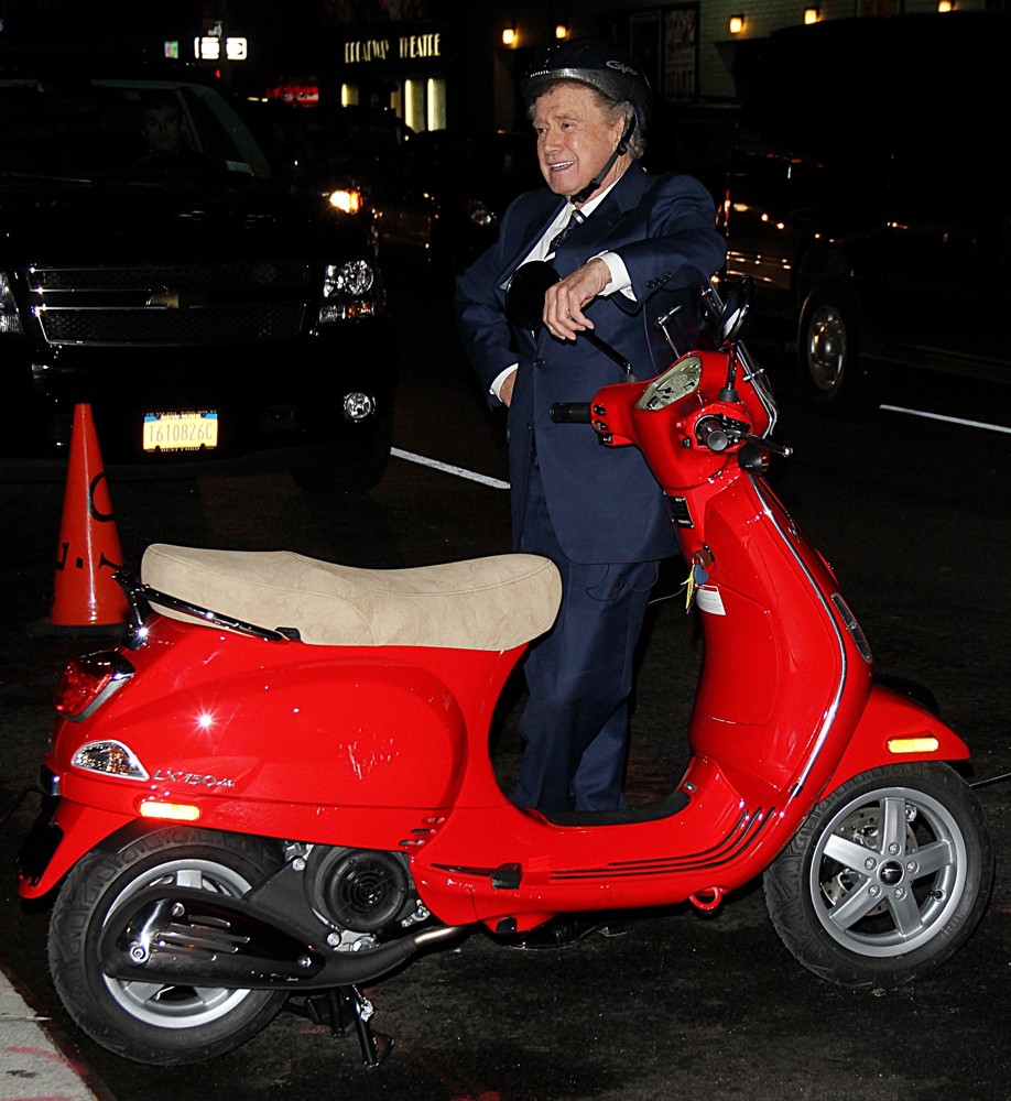 Regis Philbin;<br>Regis Philbin Is Given A Vespa Scooter by David Letterman - The Late Show with David Letterman