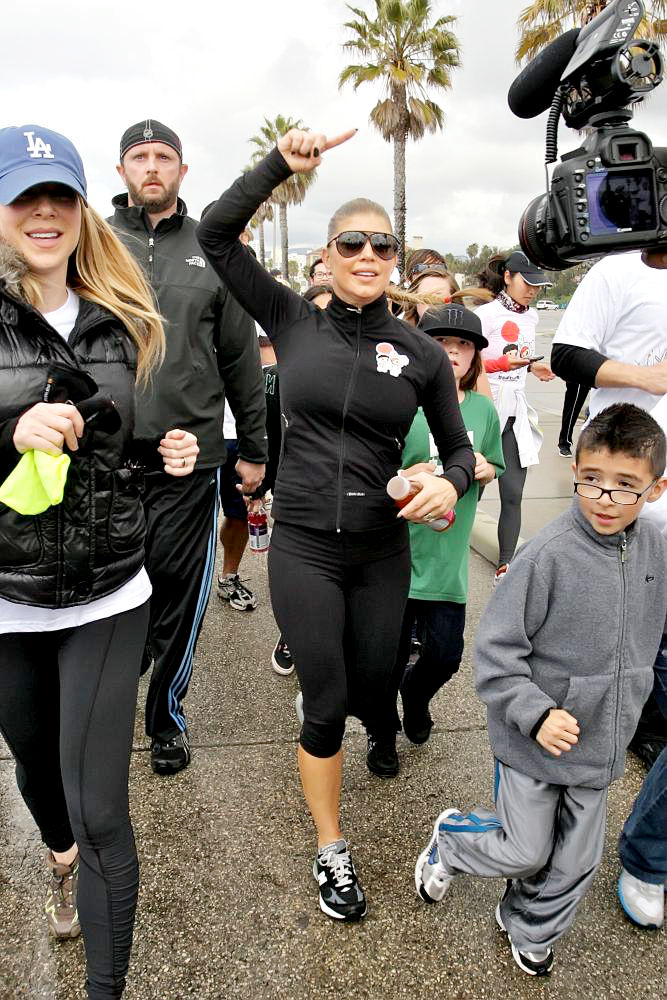 Stacy Ferguson;<br>Celebrities Participate in 'Relief Run' Along Santa Monica Beach