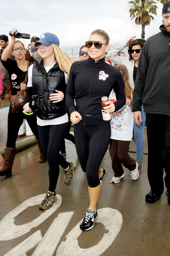 Stacy Ferguson;<br>Celebrities Participate in 'Relief Run' Along Santa Monica Beach