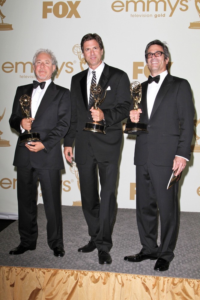 Jeffrey Richman;Steven Levitan;Michael Spiller;<br>The 63rd Primetime Emmy Awards - Press Room