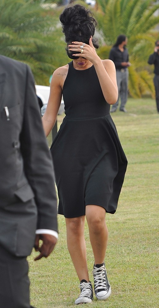 Rihanna;<br>The Funeral of Rihanna's Grandmother Clara Braithwaite