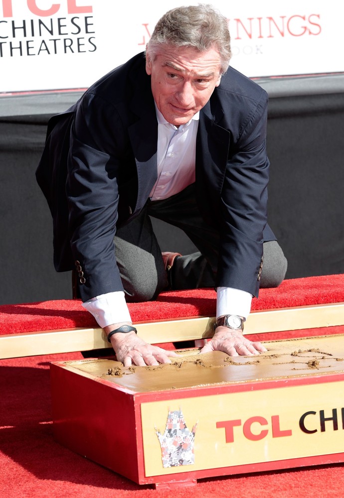 Robert De Niro;<br>Robert De Niro Places His Hand and Foot Prints in Cement During The Footprint Ceremony