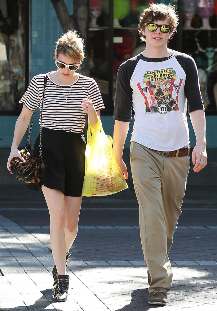 Emma Roberts;Evan Peters;<br>Emma Roberts and Evan Peters Seen Outside A Halloween Store